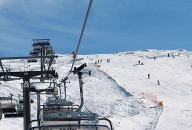 school ski group in italy